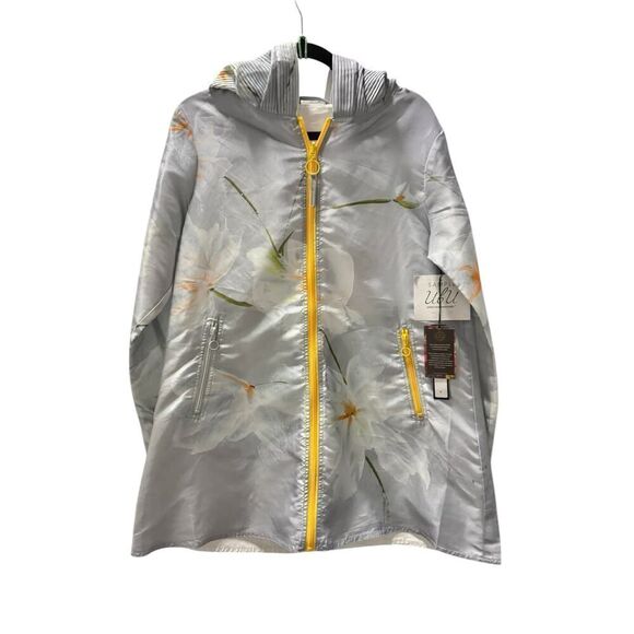 UBU Reversible Parisian Jacket Raincoat Water Repellent Small Metallic Floral - Picture 1 of 3